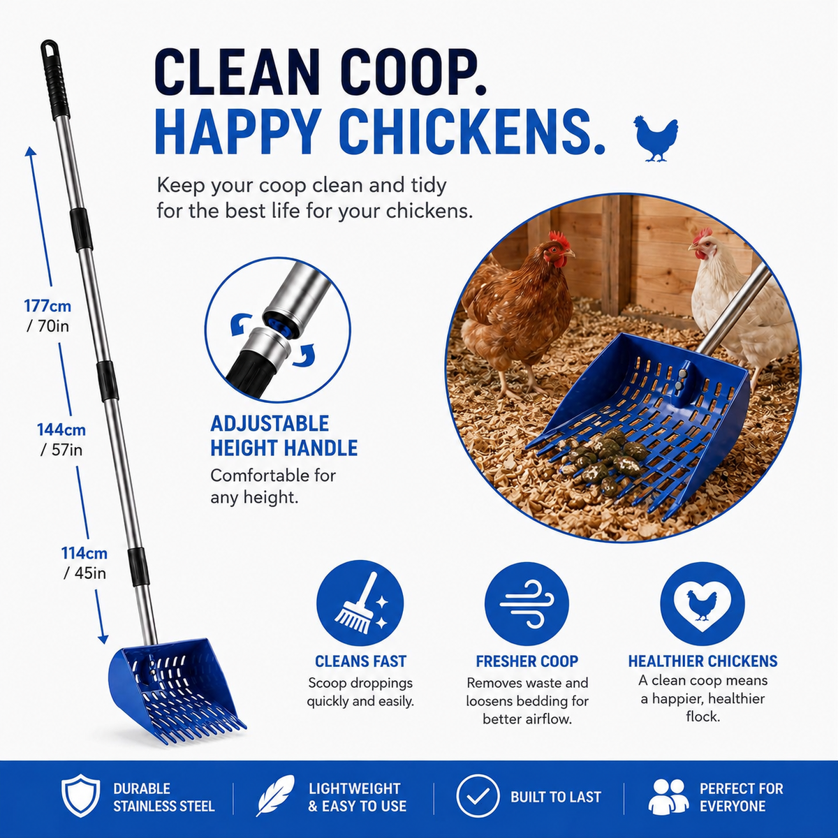 Clean Coop Rake & Shovel