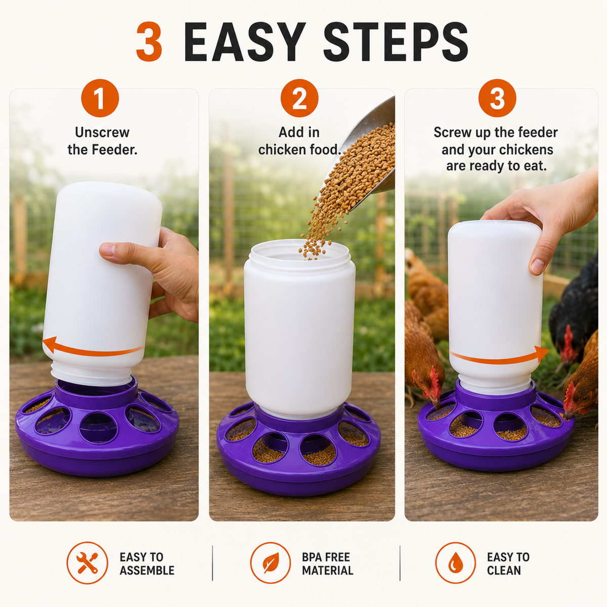Automatic 1L Chicken Feeder